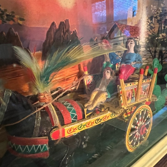 Vintage Sicilian Italian Folk Art miniature Horse And people Souvenir in box 60s - Picture 16 of 16